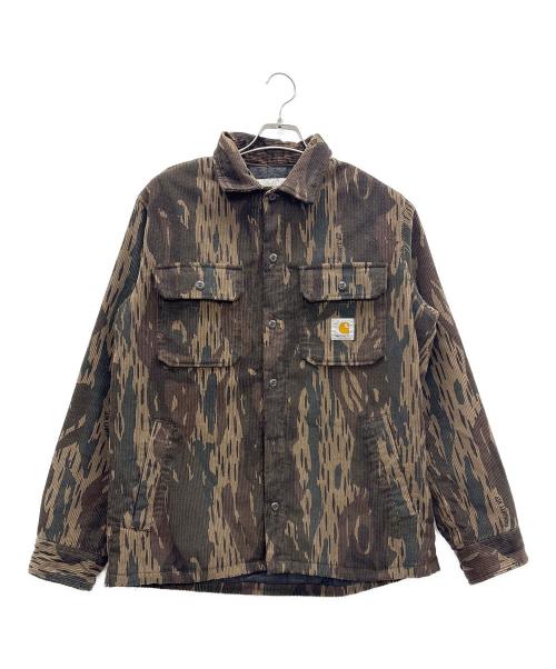 Carhartt WIP（カーハート ワークインプログレス）Carhartt WIP (カーハート ワークインプログレス) コーデュロイシャツ グリーン×ブラウン サイズ:Mの古着・服飾アイテム
