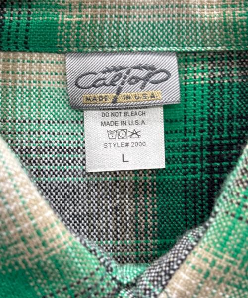 CalTop（キャルトップ）CalTop (キャルトップ) オンブレチェックシャツ グリーン×ブラック サイズ:Lの古着・服飾アイテム