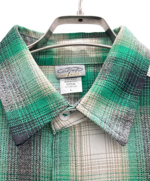 CalTop（キャルトップ）CalTop (キャルトップ) オンブレチェックシャツ グリーン×ブラック サイズ:Lの古着・服飾アイテム