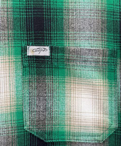 CalTop（キャルトップ）CalTop (キャルトップ) オンブレチェックシャツ グリーン×ブラック サイズ:Lの古着・服飾アイテム