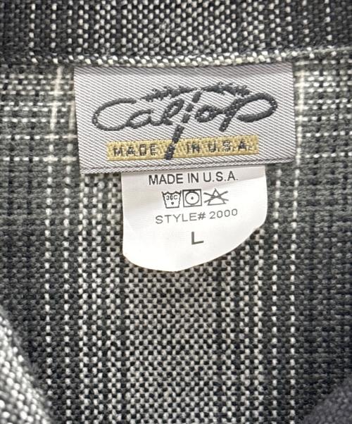 CalTop（キャルトップ）CalTop (キャルトップ) オンブレチェックシャツ ブラック×ホワイト サイズ:Lの古着・服飾アイテム