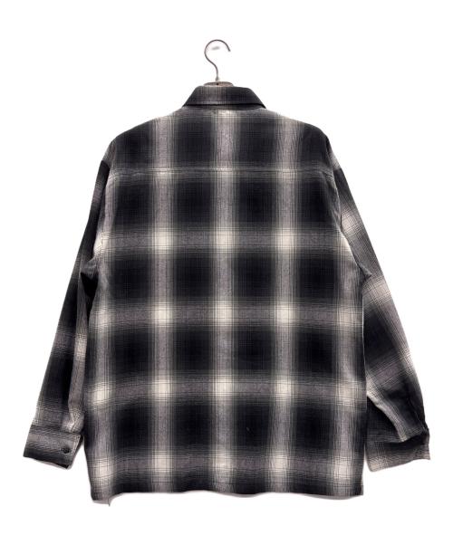 CalTop（キャルトップ）CalTop (キャルトップ) オンブレチェックシャツ ブラック×ホワイト サイズ:Lの古着・服飾アイテム