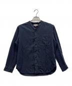 MARGARET HOWELLマーガレットハウエル）の古着「バンドカラーシャツ」｜ネイビー