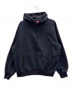SUPREMEシュプリーム）の古着「サテンアップリケロゴプルオーバーパーカー」｜ブラック×ホワイト