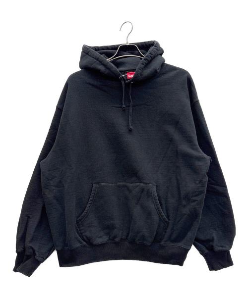 SUPREME（シュプリーム）SUPREME (シュプリーム) サテンアップリケロゴプルオーバーパーカー ブラック×ホワイト サイズ:Lの古着・服飾アイテム