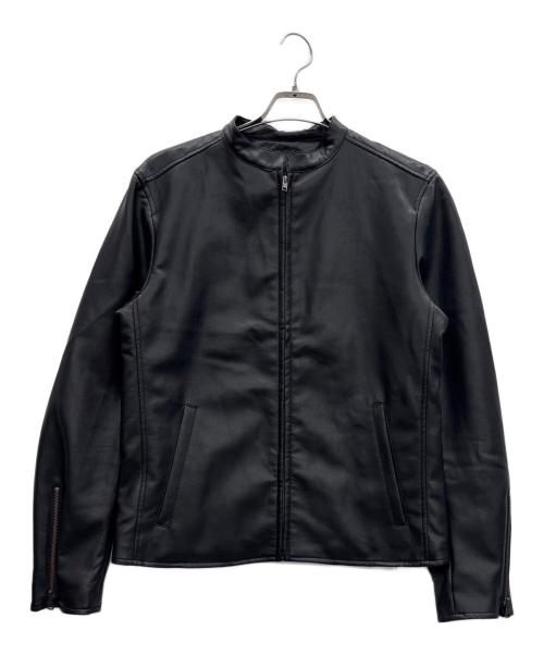 nano・universe（ナノ・ユニバース）nano・universe (ナノ・ユニバース) フェイクレザージャケット ブラック サイズ:XLの古着・服飾アイテム