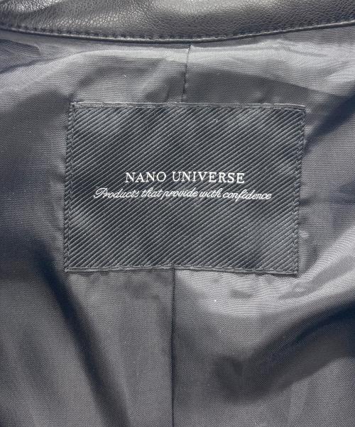nano・universe（ナノ・ユニバース）nano・universe (ナノ・ユニバース) フェイクレザージャケット ブラック サイズ:XLの古着・服飾アイテム