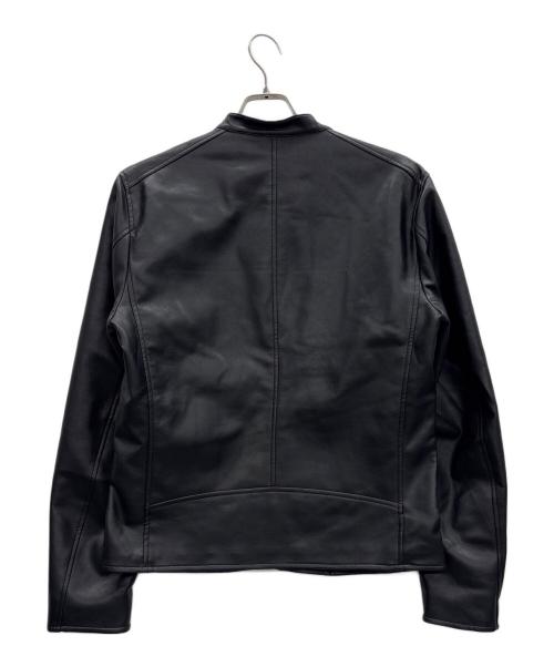 nano・universe（ナノ・ユニバース）nano・universe (ナノ・ユニバース) フェイクレザージャケット ブラック サイズ:XLの古着・服飾アイテム