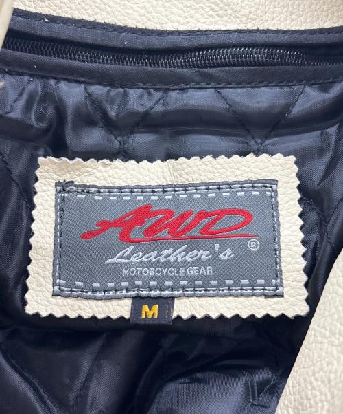 AWD Leather's（-）AWD Leather's (-) ライダースジャケット アイボリー×ブラック サイズ:Mの古着・服飾アイテム