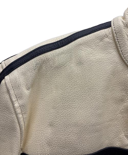 AWD Leather's（-）AWD Leather's (-) ライダースジャケット アイボリー×ブラック サイズ:Mの古着・服飾アイテム