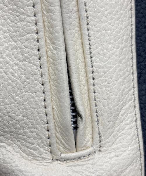 AWD Leather's（-）AWD Leather's (-) ライダースジャケット アイボリー×ブラック サイズ:Mの古着・服飾アイテム