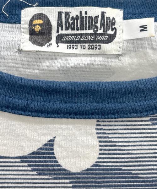 A BATHING APE（ア ベイシング エイプ）A BATHING APE (ア ベイシング エイプ) ロングスリーブカットソー ネイビー×ホワイト サイズ:Mの古着・服飾アイテム