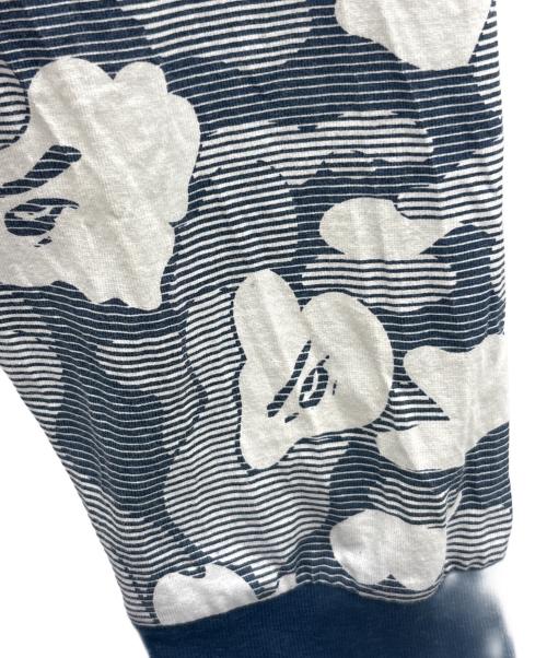 A BATHING APE（ア ベイシング エイプ）A BATHING APE (ア ベイシング エイプ) ロングスリーブカットソー ネイビー×ホワイト サイズ:Mの古着・服飾アイテム