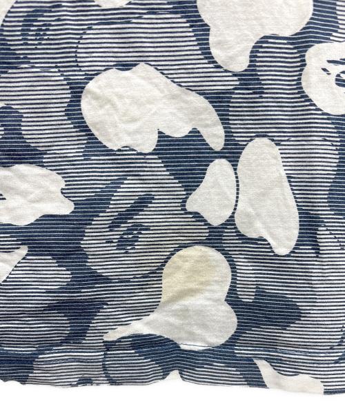 A BATHING APE（ア ベイシング エイプ）A BATHING APE (ア ベイシング エイプ) ロングスリーブカットソー ネイビー×ホワイト サイズ:Mの古着・服飾アイテム