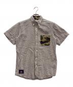 A BATHING APEア ベイシング エイプ）の古着「半袖シャツ」｜ベージュ×ブルー