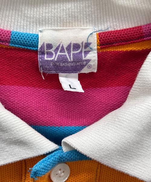 A BATHING APE（ア ベイシング エイプ）A BATHING APE (ア ベイシング エイプ) ポロシャツ マルチカラー サイズ:Lの古着・服飾アイテム