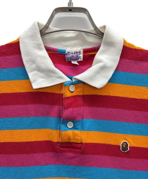 A BATHING APE（ア ベイシング エイプ）A BATHING APE (ア ベイシング エイプ) ポロシャツ マルチカラー サイズ:Lの古着・服飾アイテム