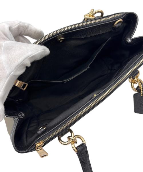 COACH（コーチ）COACH (コーチ) ショルダーバッグ ブラック×アイボリーの古着・服飾アイテム