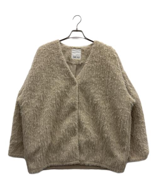 THE YON（ザヨン）THE YON (ザヨン) ヘアリーシャギーノーカラーミドルコート ベージュ サイズ:Freeの古着・服飾アイテム