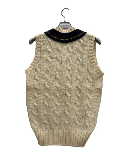 POLO RALPH LAUREN（ポロ・ラルフローレン）POLO RALPH LAUREN (ポロ・ラルフローレン) クリケットベスト アイボリー×ネイビー サイズ:Mの古着・服飾アイテム