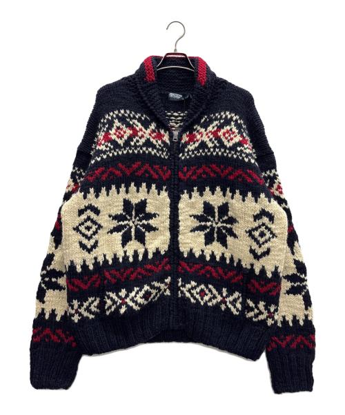 RALPH LAUREN（ラルフローレン）RALPH LAUREN (ラルフローレン) カウチンニットカーディガン ネイビー サイズ:XL 未使用品の古着・服飾アイテム