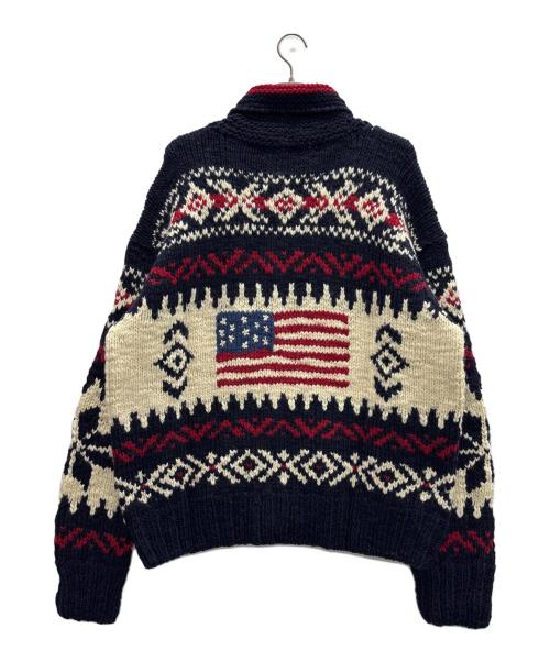 RALPH LAUREN（ラルフローレン）RALPH LAUREN (ラルフローレン) カウチンニットカーディガン ネイビー サイズ:XL 未使用品の古着・服飾アイテム