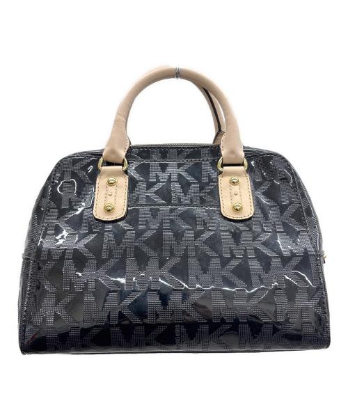 MICHAEL KORS（マイケル・コース）MICHAEL KORS (マイケル・コース) ショルダートートバッグ ブラック×ベージュの古着・服飾アイテム