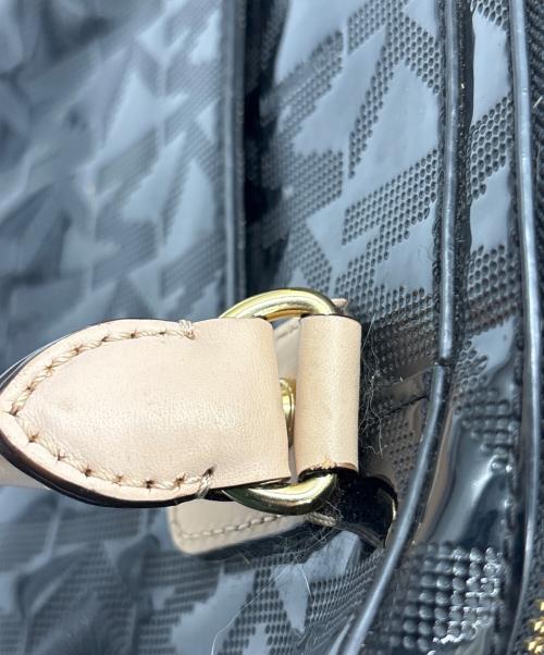 MICHAEL KORS（マイケル・コース）MICHAEL KORS (マイケル・コース) ショルダートートバッグ ブラック×ベージュの古着・服飾アイテム