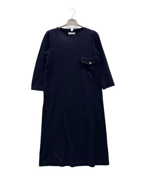 Cheval plus（シェバル プラス）Cheval plus (シェバル プラス) HUMAN WOMAN (ヒューマンウーマン) 長袖ワンピース ネイビー サイズ:Sの古着・服飾アイテム