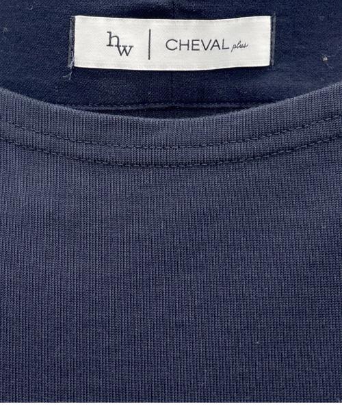 Cheval plus（シェバル プラス）Cheval plus (シェバル プラス) HUMAN WOMAN (ヒューマンウーマン) 長袖ワンピース ネイビー サイズ:Sの古着・服飾アイテム