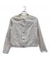 HUMAN WOMAN（ヒューマンウーマン）の古着「ノーカラージャケット」｜グレー×ホワイト