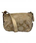 COACHコーチ）の古着「ショルダーバッグ」｜ベージュ×ピンク