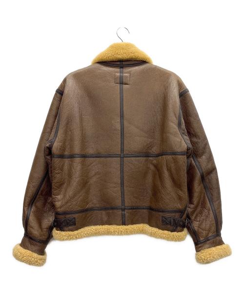SANWA IRYO（サンワイリョウ）SANWA IRYO (サンワイリョウ) ムートンジャケット ブラウン×ベージュ サイズ:Mの古着・服飾アイテム