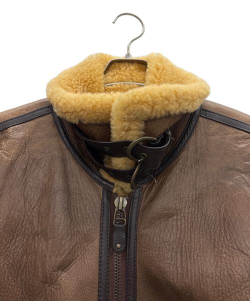 SANWA IRYO（サンワイリョウ）SANWA IRYO (サンワイリョウ) ムートンジャケット ブラウン×ベージュ サイズ:Mの古着・服飾アイテム