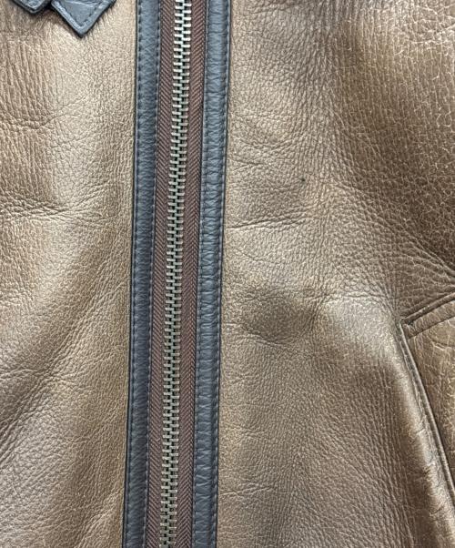 SANWA IRYO（サンワイリョウ）SANWA IRYO (サンワイリョウ) ムートンジャケット ブラウン×ベージュ サイズ:Mの古着・服飾アイテム