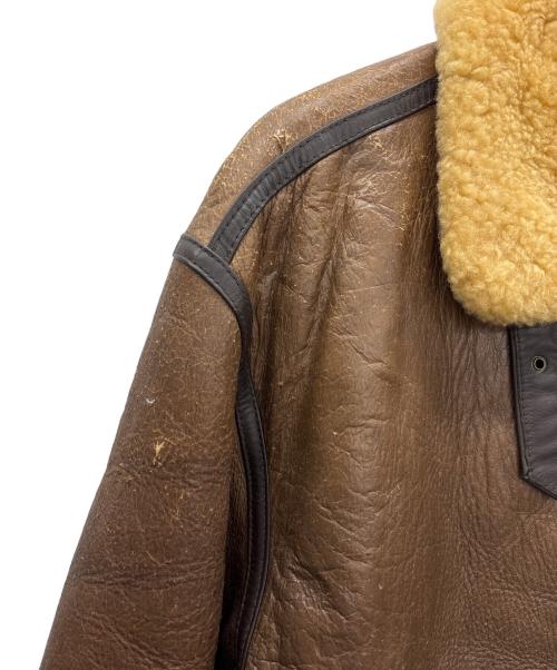 SANWA IRYO（サンワイリョウ）SANWA IRYO (サンワイリョウ) ムートンジャケット ブラウン×ベージュ サイズ:Mの古着・服飾アイテム