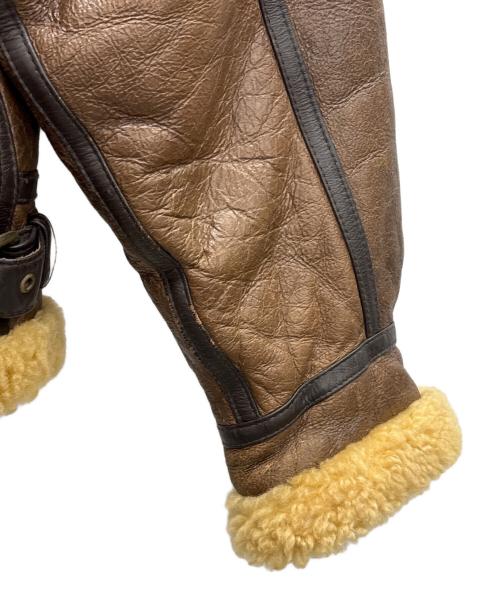 SANWA IRYO（サンワイリョウ）SANWA IRYO (サンワイリョウ) ムートンジャケット ブラウン×ベージュ サイズ:Mの古着・服飾アイテム