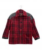 STYLE EYESスタイルアイズ）の古着「レザーバッファローチェックジャケット」｜レッド×ブラック