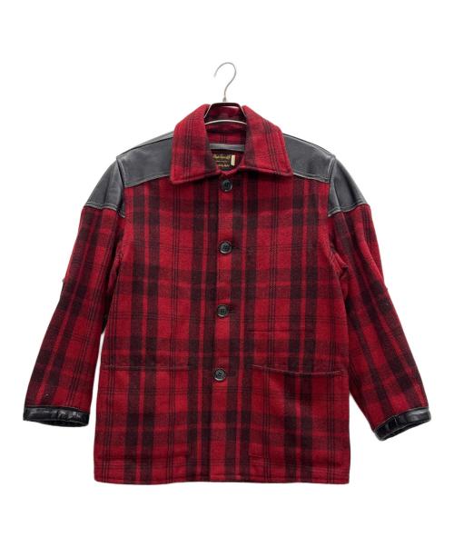 STYLE EYES（スタイルアイズ）STYLE EYES (スタイルアイズ) レザーバッファローチェックジャケット レッド×ブラック サイズ:36の古着・服飾アイテム