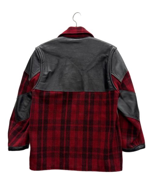 STYLE EYES（スタイルアイズ）STYLE EYES (スタイルアイズ) レザーバッファローチェックジャケット レッド×ブラック サイズ:36の古着・服飾アイテム