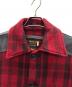 中古・古着 STYLE EYES (スタイルアイズ) レザーバッファローチェックジャケット レッド×ブラック サイズ:36：18000円