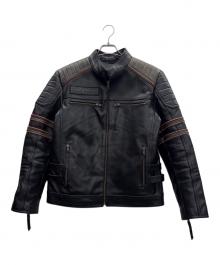 URBANBARON（アーバンバロン）の古着「シングルライダースジャケット」｜ブラック
