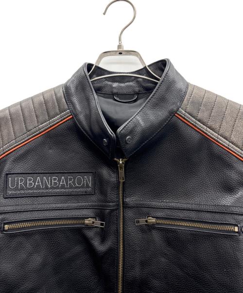 URBANBARON（アーバンバロン）URBANBARON (アーバンバロン) シングルライダースジャケット ブラック サイズ:XLの古着・服飾アイテム