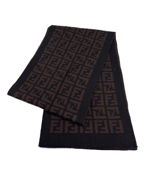FENDI（フェンディ）FENDI (フェンディ) マフラー ブラウン×ブラックの古着・服飾アイテム