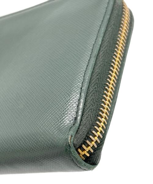 PRADA（プラダ）PRADA (プラダ) L字ファスナー長財布 グリーンの古着・服飾アイテム