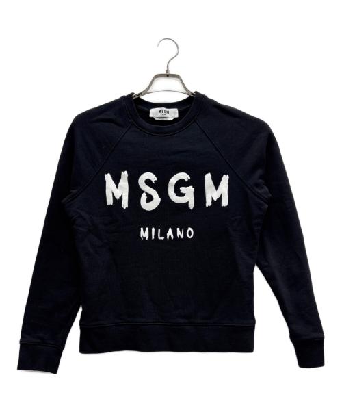 MSGM（エムエスジーエム）MSGM (エムエスジーエム) ロゴスウェット ブラック×ホワイト サイズ:Sの古着・服飾アイテム