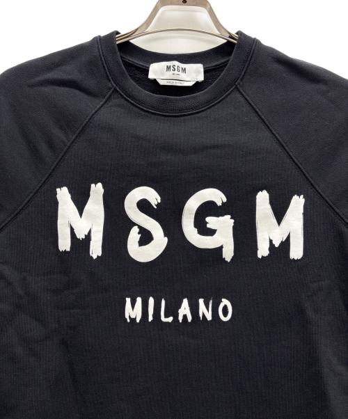 MSGM（エムエスジーエム）MSGM (エムエスジーエム) ロゴスウェット ブラック×ホワイト サイズ:Sの古着・服飾アイテム