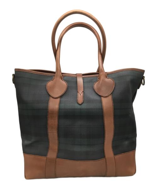 POLO RALPH LAUREN（ポロ・ラルフローレン）POLO RALPH LAUREN (ポロ・ラルフローレン) 2WAYトートバッグ グリーン×ブラックの古着・服飾アイテム