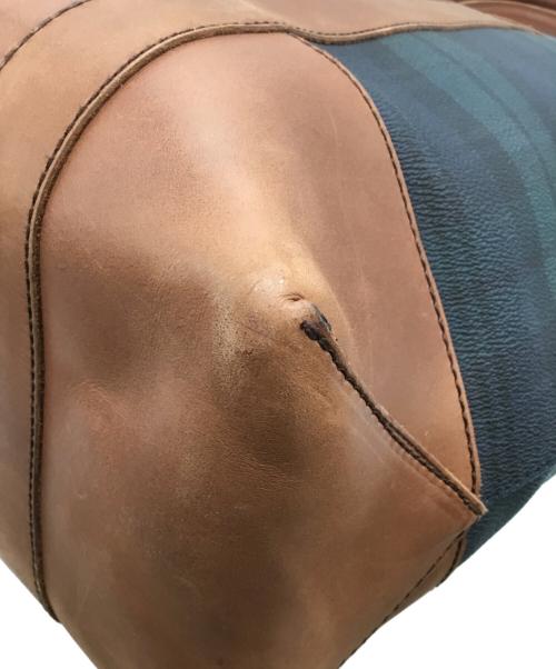 POLO RALPH LAUREN（ポロ・ラルフローレン）POLO RALPH LAUREN (ポロ・ラルフローレン) 2WAYトートバッグ グリーン×ブラックの古着・服飾アイテム