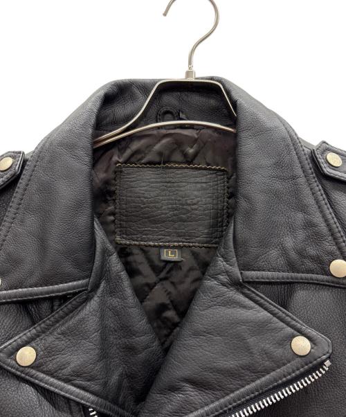 NOBLAND（ノーブランド）NOBLAND (ノーブランド) ダブルライダースジャケット ブラック サイズ:Lの古着・服飾アイテム